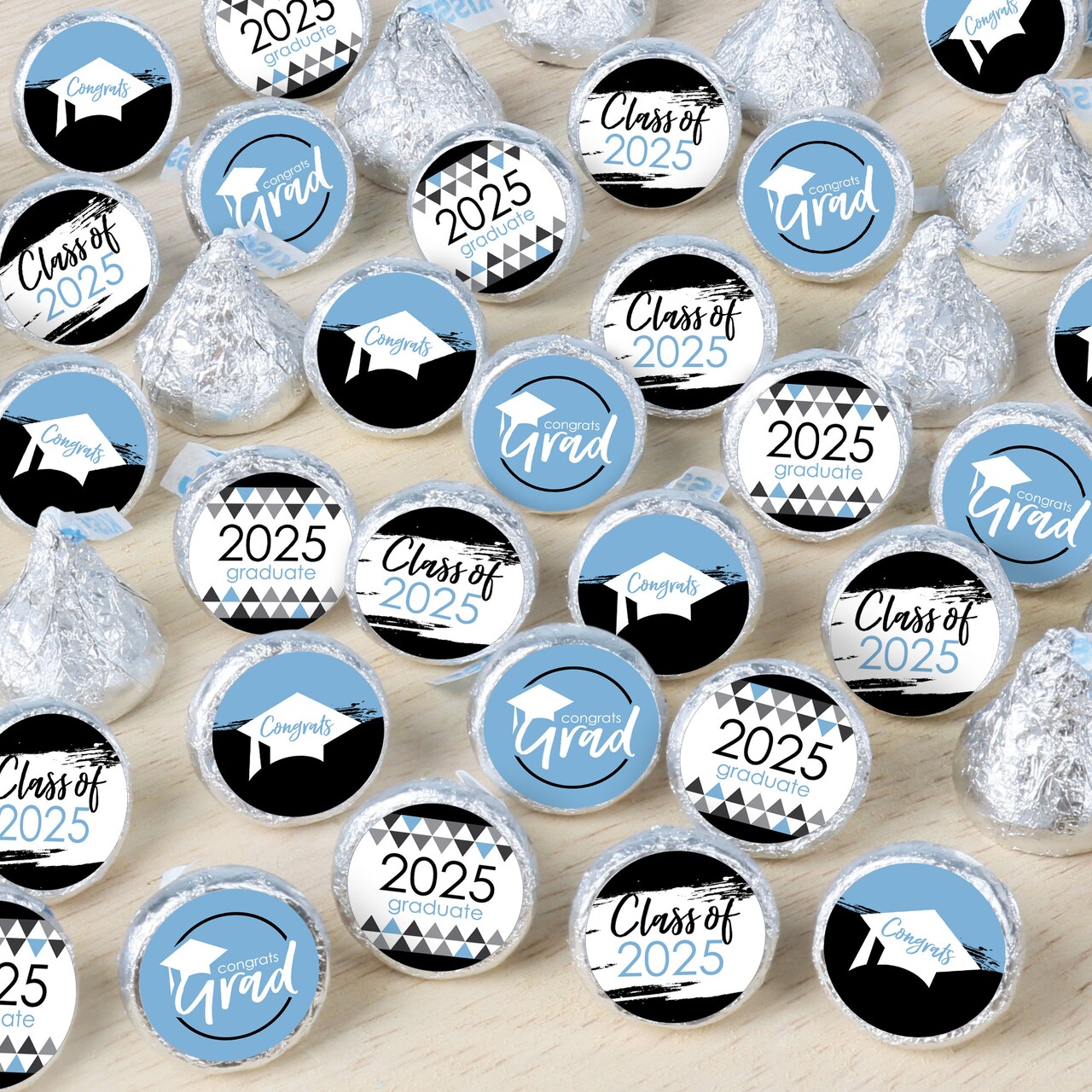 Big Dot of Happiness Light Blue Grad - Best is Yet to Come - 2025 Graduation Party Small Round Candy Stickers - Party Favor Labels - 324 Count
